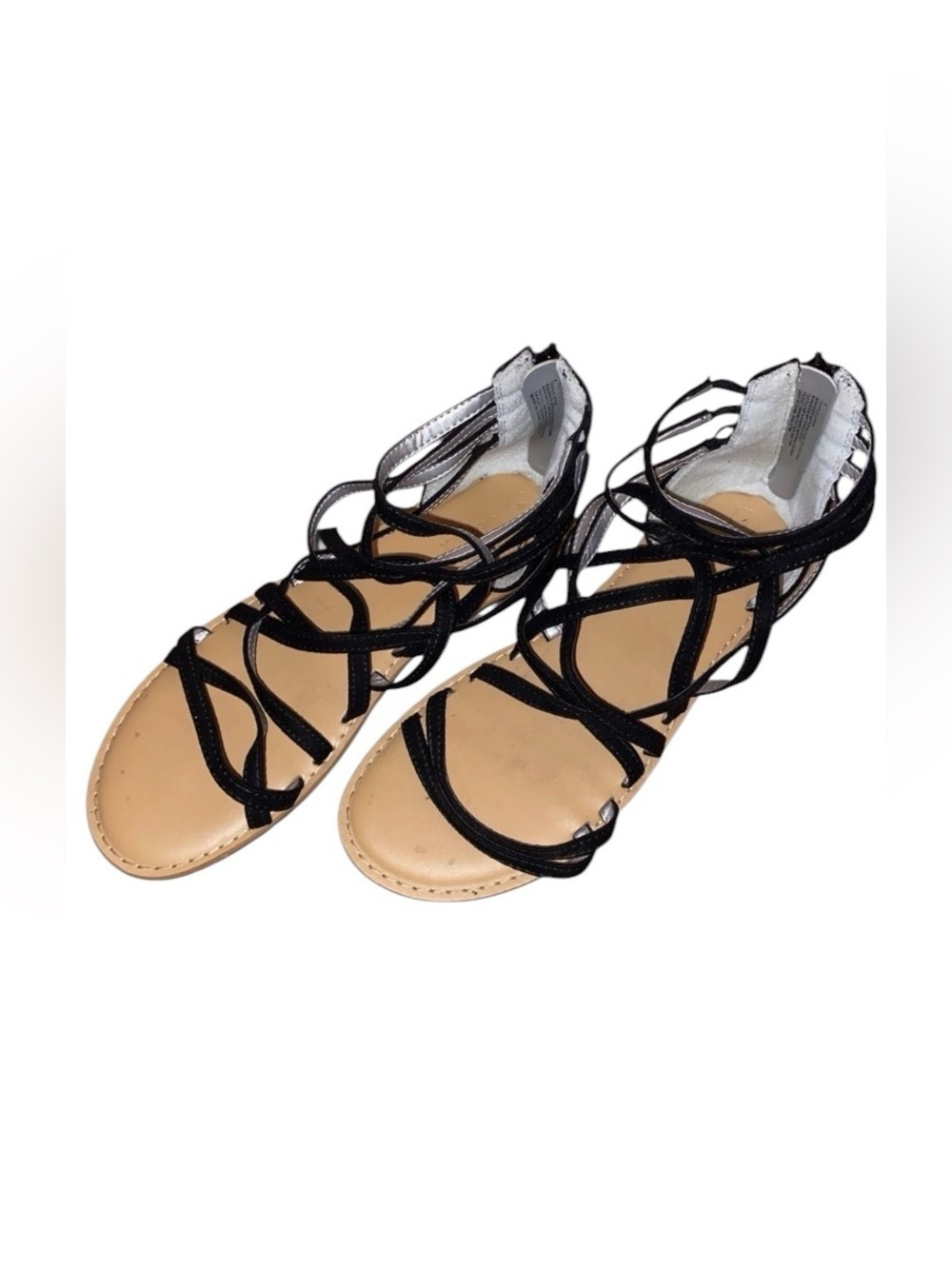 CAT & JACK Girls Gladiator Sandals in Black and Tan Size 4